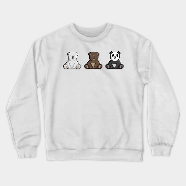 The Trio Bears | We Bears Pixel Art Crewneck Sweatshirt by wpapkoo